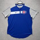 Chicago Cubs Shirt Mens 2XL Blue Gray Nike Henley Pullover Dri-Fit Stretch