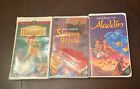 Walt Disney VHS lot Of 3 Oiginal Classics Movies Bambi Aladdin Sleeping Beauty