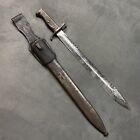 Rare WWI German Ersatz Sawback Sawtooth Bayonet W Steel Scabbard & Frog Knife