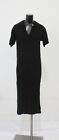 Mango Womens Straight Leg Slit Opening Knitted Midi Dress CF6 Black Size 2XS NWT