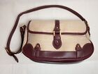 Etienne Aigner Handbag Woven Jute Shoulder Bag Leather Trim & Gold Accent