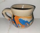 New ListingVintage Nemadji Pottery Cup Mug Swirl Turquoise Teal Orange Brown