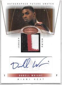 DORELL WRIGHT AUTO ROOKIE JERSEY PATCH /350 2004-05 NBA HOOPS HOT PROSPECTS 85