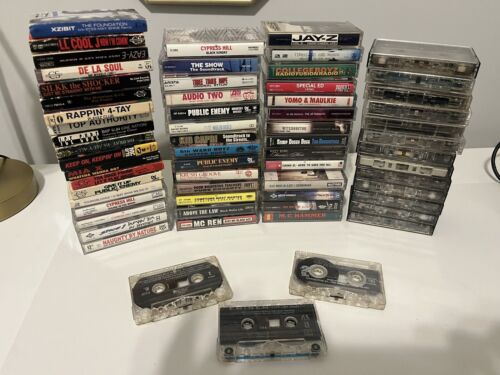 Vintage Rap Hip Hop Cassette Lot Of 44 + 19 Singles! Eminem Wu Tang TESTED