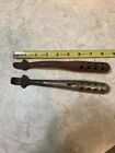 2 Different Antique Cast Iron Cook Stove Lid Lifters 9 IN.