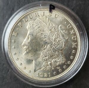 1921 $1 Morgan Silver Dollar in a Capsule