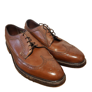 Vintage Florsheim Imperial V-Cleat 5-Nail Wingtip Shoes Men’s 13D Brown 97625