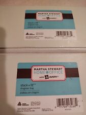 Martha Stewart Home Office With Avery Stack + Fit  Shagreen Tray White Lot of 2