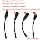 4X 20mm DC Plug 5.5mm*2.1mm Extension Connector Cable To Male 3 Pin XLR/8mm/12mm