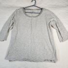 Talbots Plus Size 1X Pullover Shirt Boat Neck 3/4 Sleeve Striped