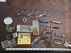 Vintage Lot of Watchmakers/Clockmakers Assorted Hand Tools