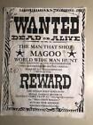1985 WANTED Dead or Alive The Man That Shot Magoo Reward Flyer 8.5x11 motocross