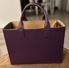 LevTex by Levenger Portable File Tote Bag Purple Premium Leather Alternative NEW