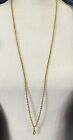 Vintage Signed Miriam Haskell 36-1/4” Locket Pendant Hanger Watch Chain Necklace