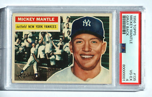 1956 Topps Gray Back #135 Mickey Mantle New York Yankees PSA 4