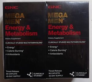 2 Pack Of GNC Mega Men Energy and Metabolism Tablets - 90 Count Per Box