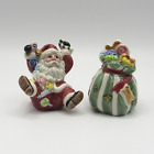 FITZ AND FLOYD SUGAR PLUM CHRISTMAS SALT AND PEPPER SHAKERS NEW
