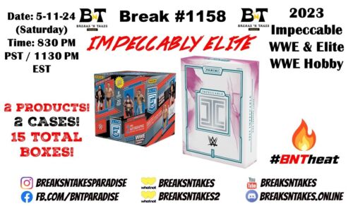 New ListingZELINA VEGA 2023 WWE Elite + Impeccable Hobby 2 CASE (15 BOX) Break #1158