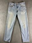 VTG Levis Jeans Mens 36x34* Blue 505 Straight Made in USA Light Wash Y2K Denim
