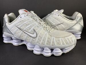 Nike Shox TL White Metallic Silver Grey Mens Size 12 AV3595-100 Sneaker