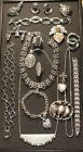 Vintage Jewelry Lot 1970s- Now Retro Junk Drawer Estate Silver Toned Some Signed