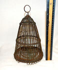 Antique Vintage Domed Round Metal-Bird Cage-Hanging or Standing