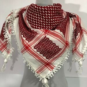 Keffiyeh Scarf Palestine Shemagh Original Arab Kufiya Scarf Red Made In palestin