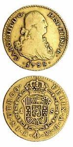 1789 MF Madrid SPAIN 1 ESCUDO Gold Coin Carlos IV 3.31 g Spanish Colonial KM 434