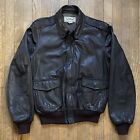Vintage L.L. Bean A-2 G-1 Flight Bomber Goatskin Leather Jacket USA Size 42 Long