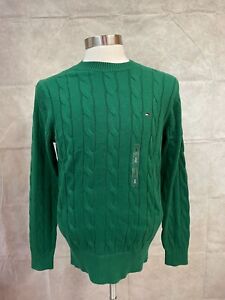Tommy Hilfiger Men's Green Sweater Pullover Cable Knit Size S