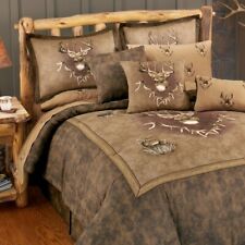 Whitetail Ridge Comforter Set 4 PC Log Cabin Bedding Full King Queen Twin Size