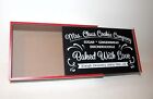 Rare MRS. CLAUS COOKIE CO. Xmas Wooden SLIDING CRATE BOX w/Lock 12x7x3