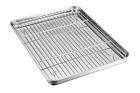 Baking Sheet with Rack Set, Stainless Steel Baking Pan Tray Cookie Sheet with...