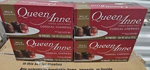 Queen Anne Dark Chocolate Cordial Cherries 10 Pieces per Box 6.6 Oz. (4 Boxes)