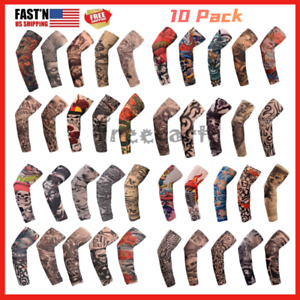 10PCS Tattoo Cooling Arm Sleeves Cover UV Sun Protection Outdoor Sport Men Women