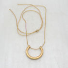 Ann taylor LOFT jewelry matte gold crescent pendant adjustable slide necklace