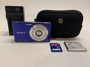 Working Sony Cyber-shot DSC-W530 14.1MP Digital Camera - Blue - Bundle
