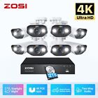 ZOSI 8CH 4K NVR 8MP POE Security Color Night Vision Camera System 2-Way Audio 2T