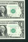((TWO CONSECUTIVE)) $1 1963 B ((CU)) (JOSEPH BARR) Federal Reserve Note