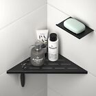 Bernkot 10'' Corner Shower Shelf w/Soap Holder 304 Stainless Steel Slot Shelf...