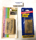 NOS Erasers 3 Lot: Pedigree Gum Cleaner Staedtler Rasoplast Faber-Castell Artgum
