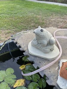 8” High Concrete Frog Pond Spitter Garden pond Statue ( Fits 1/2