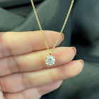 2Ct Lab-Created Diamond 14K Yellow Gold Plated Solitaire Pendant Necklaces