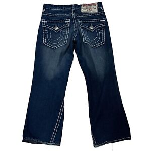 True Religion 32x33 Joey Super T Blue Contrast Stitch Jeans Vtg 2000s y2k READ