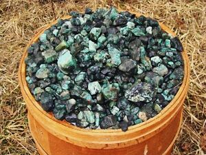 3000 Carat Lots of Unsearched Natural Emerald Rough + a FREE Faceted Gemstone