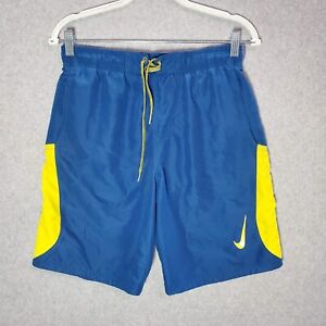 Nike Men Swimwear Small Blue Colorblock Swim Trunks Swoosh Logo 8