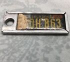 VTG. 1965 Mini Key Chain License Plate California Black & Gold• Free Shipping