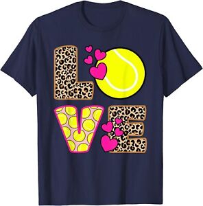 Cute Love Tennis Leopard Print Pink Tennis Unisex T-Shirt