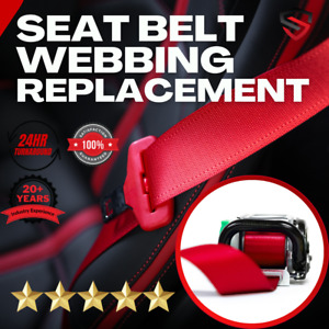 Red Seat Belt Webbing Strap Replacement Service - RED COLOR SEAT BELT WEBBING