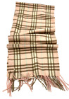 Burberry London 100% Cashmere Nova Check pink Scarf with fringes - 56